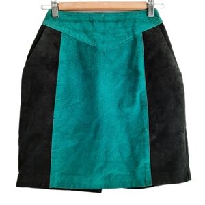 🍒 THE BOUTIQUE OF LEATHERS Genuine Suede Leather Pencil Mini Skirt Black Sz S